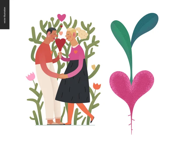 Couple amoureux - graphiques Valentine — Image vectorielle