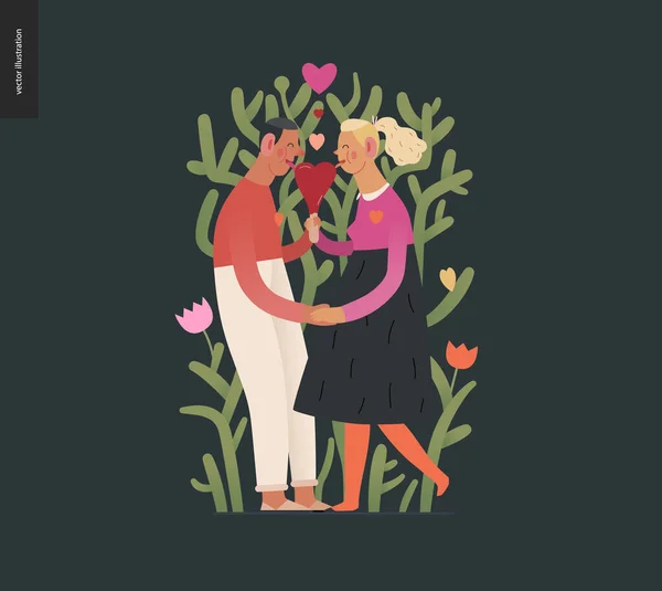 Couple in love - Valentine graphics — Stock Vector
