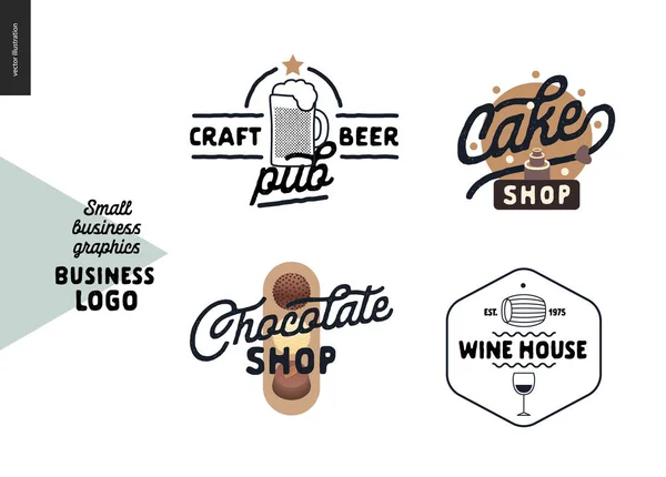 Logo - small business graphics - cafe and restaurants — 스톡 벡터