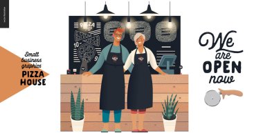 Pizza evi - küçük işletme grafikleri - sahipleri