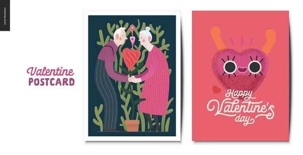 Postales de San Valentín - gráficos de San Valentín — Vector de stock