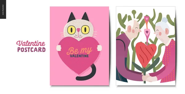 Walentynki pocztówki - grafika Valentine — Wektor stockowy