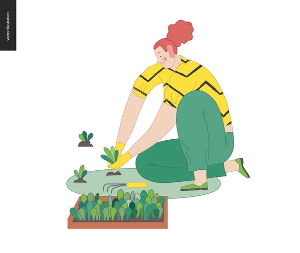 Bahçe işçileri, bahar — Stok Vektör