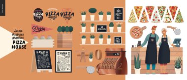Pizza evi - küçük işletme grafikleri - sahipleri