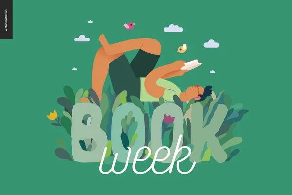 Welttag des Buches, Gras — Stockvektor