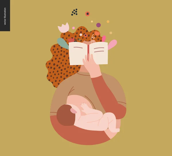 World Book Day, breastfeeding — Stock Vector