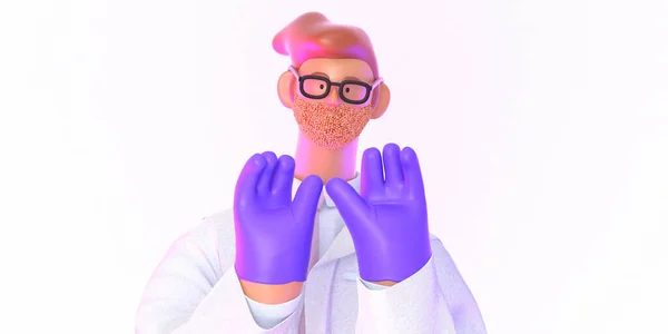 3D personaje de dibujos animados médico médico — Foto de Stock