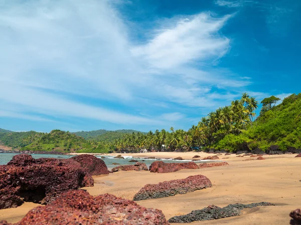 Bella spiaggia paesaggistica a Goa in India — Foto Stock