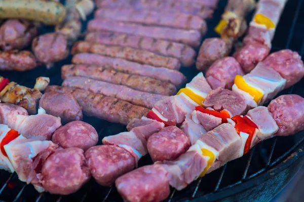 Carne assada em fogo — Fotografia de Stock