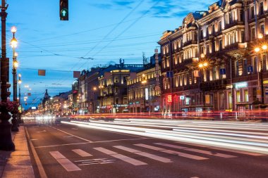 Gece Şehir Petersburg. Russi