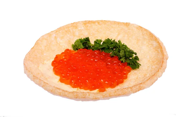 Sandwich met rode kaviaar — Stockfoto