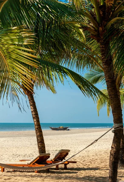 Recurso. Praia em Goa. Indi... — Fotografia de Stock