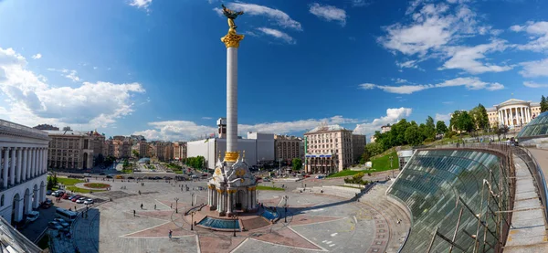 Panorama Van Het Onafhankelijkheidsplein Het Centrum Van Kiev Oekraïne — Stockfoto