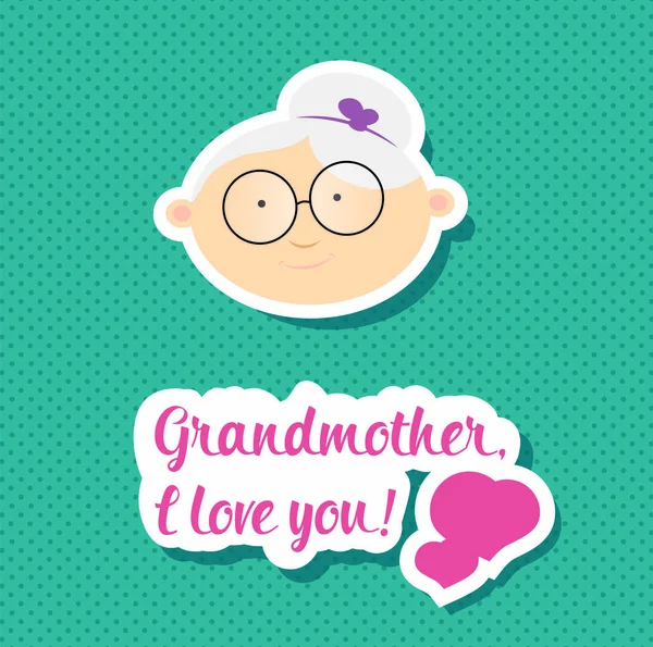 Grootmoeder ik hou van je — Stockvector