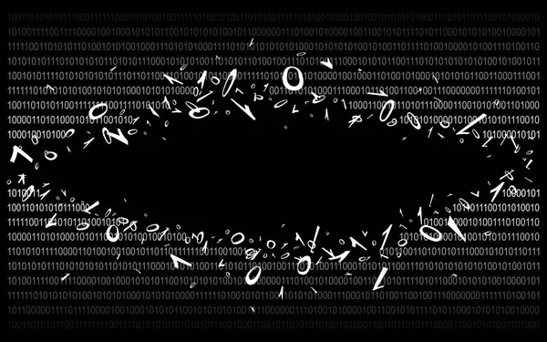 Двійковий код на чорному v2 — стоковий вектор