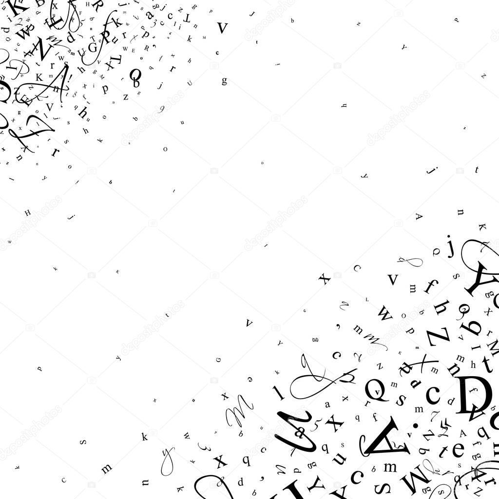 Abstract background of letters and digits.