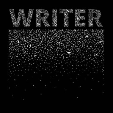 Writer. Abstract letters create a background and a word. clipart