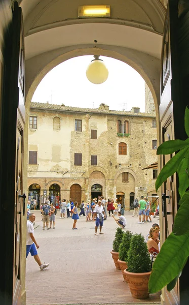 Pohled na san gimignano, Toskánsko, Itálie — Stock fotografie