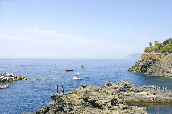 보기 Manarola, 리구리아 해, Cinque Terre; 이탈리아 — 스톡 사진
