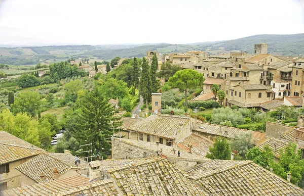 Pohled na san gimignano, Toskánsko, Itálie — Stock fotografie