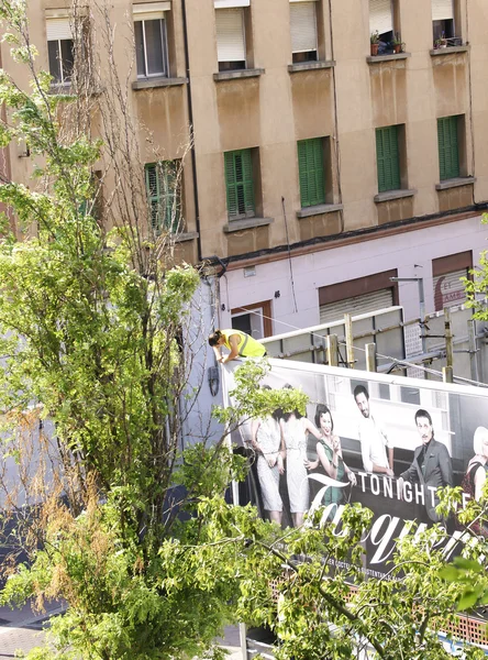 Reklamní ohradník, Barcelona — Stock fotografie