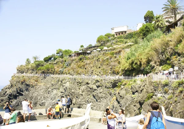 Manarola, Costa de Cinque Terre, Mar de Liguria —  Fotos de Stock