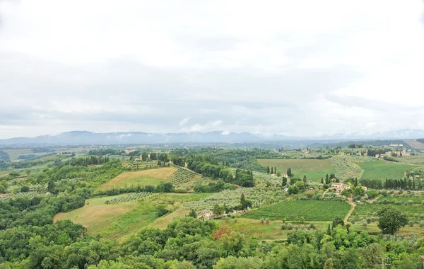 Weergave van Toscane uit San Gimignano — Stockfoto