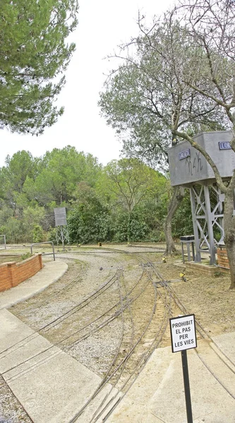 Kis Vonat Oreneta Park Barcelona Július 2016 Catalunya Spanyolország — Stock Fotó