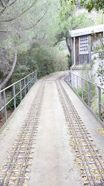 Little Train Oreneta Park Barcelona Julho 2016 Catalunha Espanha — Fotografia de Stock