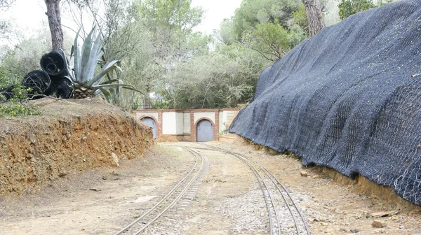 Piccolo Treno Dal Parco Oreneta Barcellona Luglio 2016 Catalogna Spagna — Foto Stock