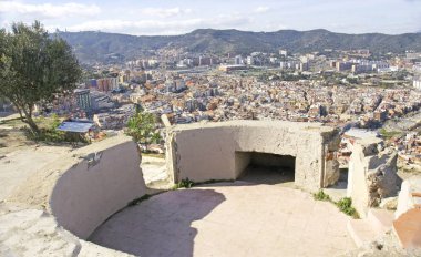 El Carmelo sığınaklar Barcelona'dan; 12:15 PM.; Haziran 2015; Catalunya, İspanya