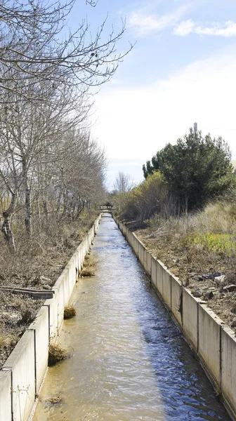 Irrigatiekanaal Delta Del Llobregat Juli 2015 Sant Viens Dels Horts — Stockfoto