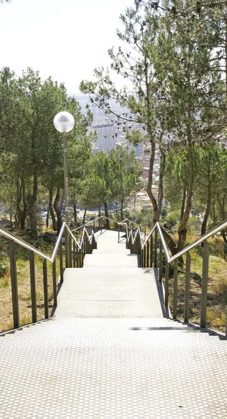 Escaleras Parque Barrio Carmelo Mayo 2016 Barcelona Cataluña España —  Fotos de Stock