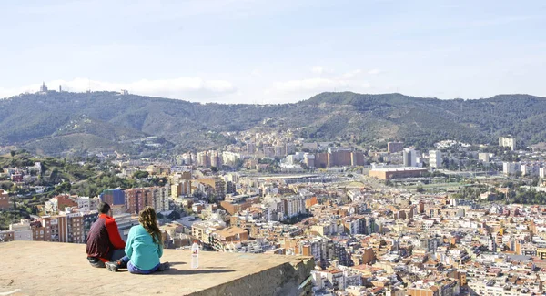 Barcelona Vanaf Bunkers Van Carmelo Juni 2015 Catalunya Spanje — Stockfoto