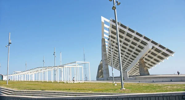 Panneau Solaire Dans Parc Forum Sant Adria Del Besos Juillet — Photo