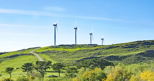 Vindkraftspark Det Galiciska Landskapet Maj 2016 Galicien Spanien Europa — Stockfoto