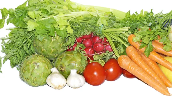 Frutos Verduras Fondo Blanco Mayo 2017 — Foto de Stock