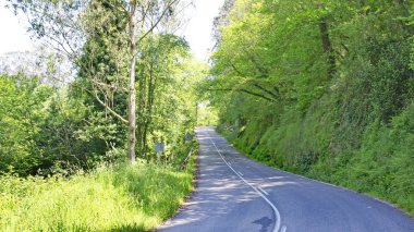 San Esteban de Pravia 'ya genel bakış; 12: 25. ; 15 Mayıs 2017; Asturias Prensliği, İspanya, Avrupa