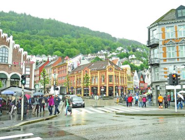 Norveç 'te Bergen Panoramik; 12: 35. ; 8 Haziran 2017;