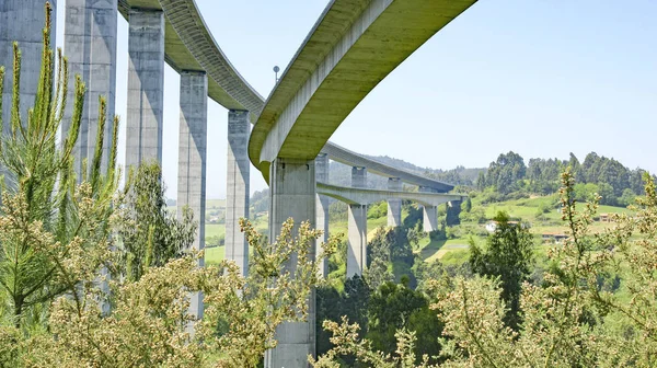 Support columns of a viaduct in the Principality of Asturias; 15:30 p.m .; May 25, 2017; Asturias, Spain, Europe