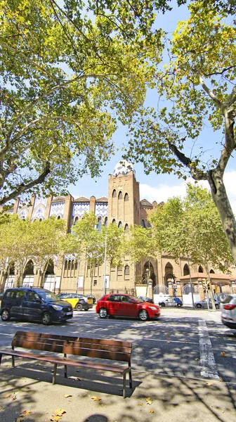 Monumentale Stierkampfarena Von Barcelona Uhr August 2017 Katalonien Spanien Europa — Stockfoto