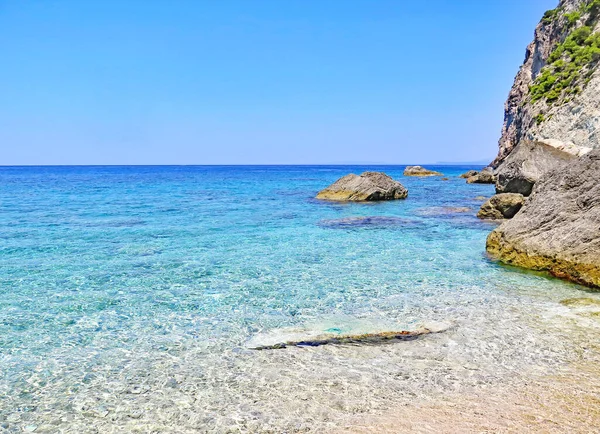 Plaża Zakynthos Godz Lipca 2016 Wyspy Jońskie Grecja Europa — Zdjęcie stockowe