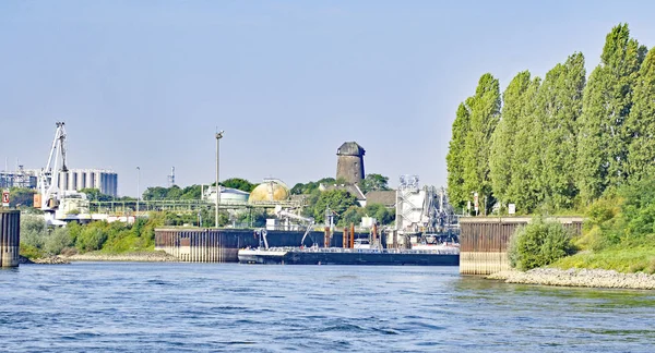 Industrielandschaften Des Rheins Zwischen Deutschland Und Holland Uhr August 017 — Stockfoto