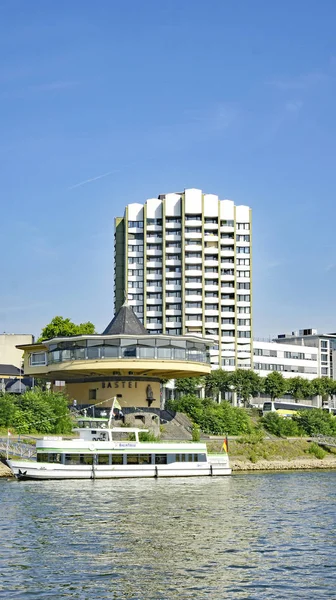 Paesaggi Industriali Del Reno Tra Germania Olanda Ore 017 Agosto — Foto Stock