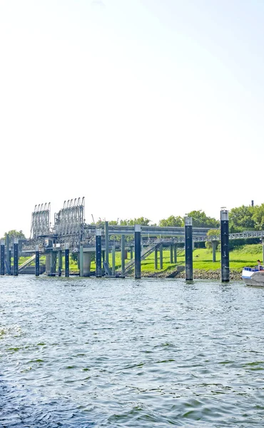 Industriële Landschappen Van Rijn Tussen Duitsland Nederland Uur Augustus 017 — Stockfoto