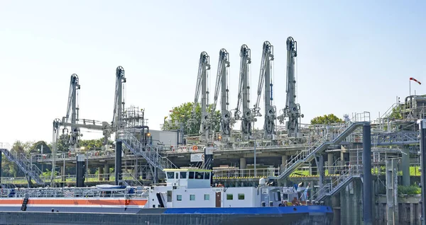 Industriële Landschappen Van Rijn Tussen Duitsland Nederland Uur Augustus 017 — Stockfoto