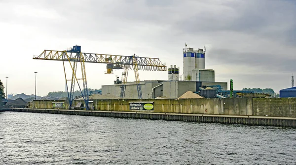 Industri Och Natur Stranden Waal River Holland Augusti 2016 Holland — Stockfoto