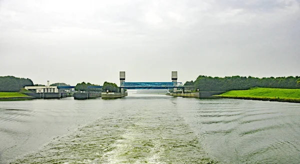 Industrie Und Natur Ufer Des Waal Holland Uhr August 2016 — Stockfoto