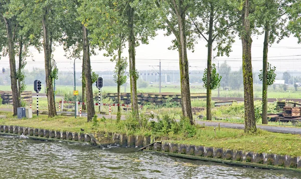 Industrie Natuur Aan Oever Van Waal Nederland Uur Augustus 2016 — Stockfoto