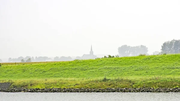 Industria Natura Sulle Rive Del Fiume Waal Olanda Ore Agosto — Foto Stock